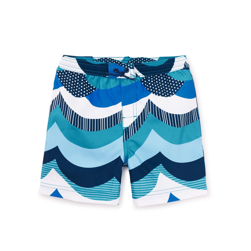 Mid-Length Swim Trunks - Scallop Waves by Tea Collection