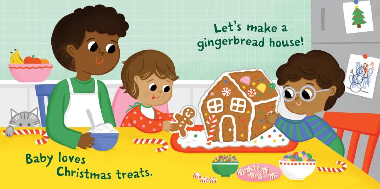 An illustration from the children's book Indestructibles (The Original): Baby Loves Christmas by Workman Publishing