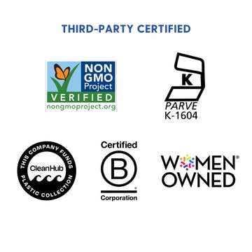 Collection of third-party certification logos on a white background