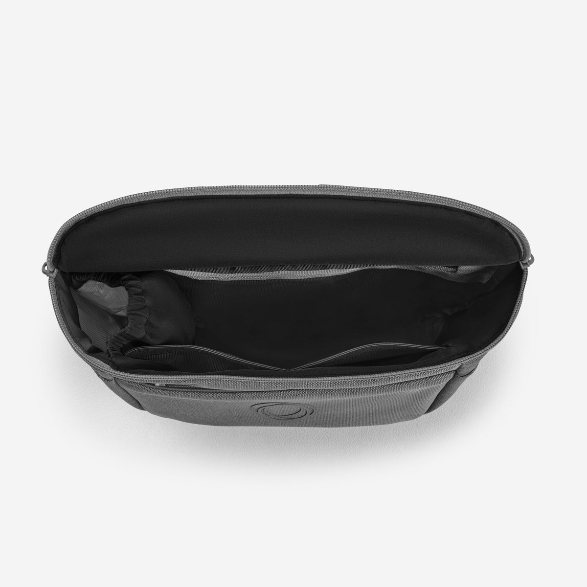 Black travel bag on a white background