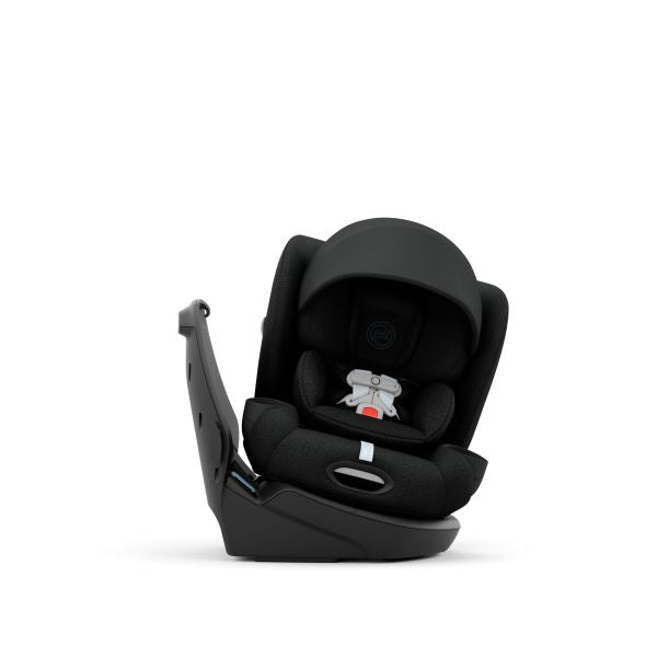 Black car seat on a white background
