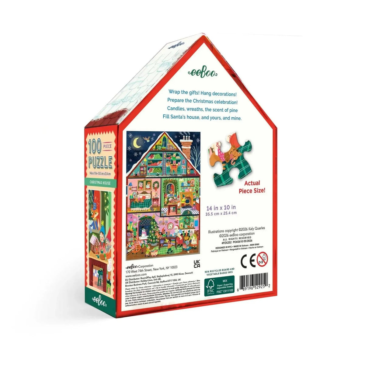 Eeboo Christmas puzzle box with colorful illustrations on a white background
