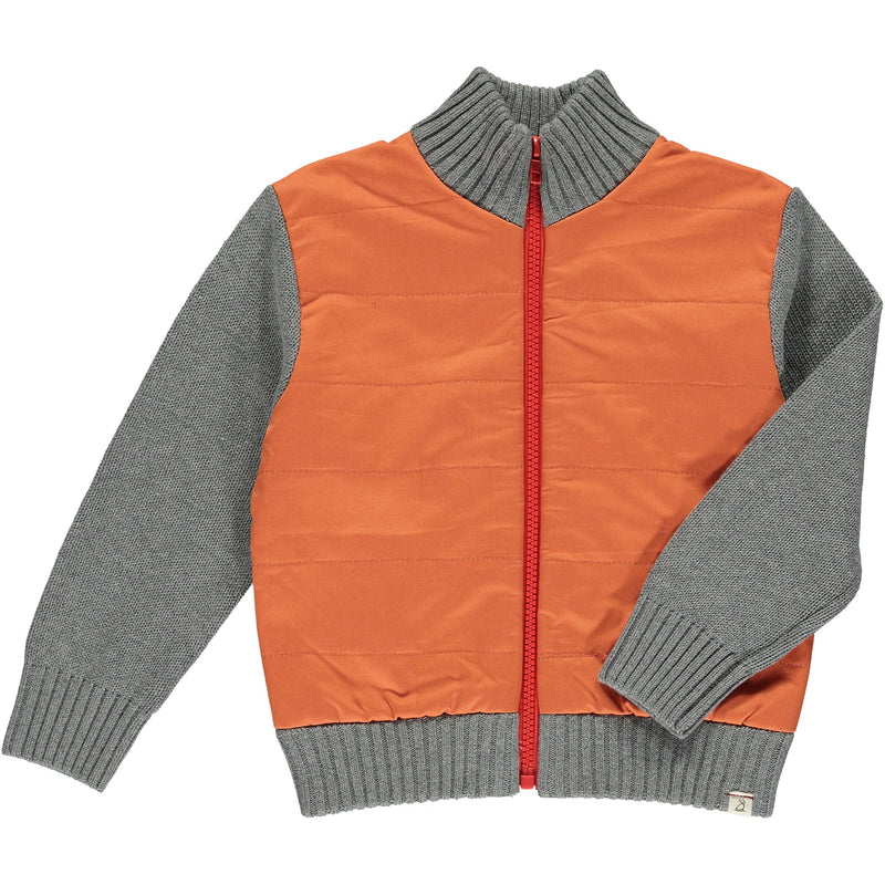 Joshy Sweater Jacket - Pumpkin/Grey by Me & Henry FINAL SALE