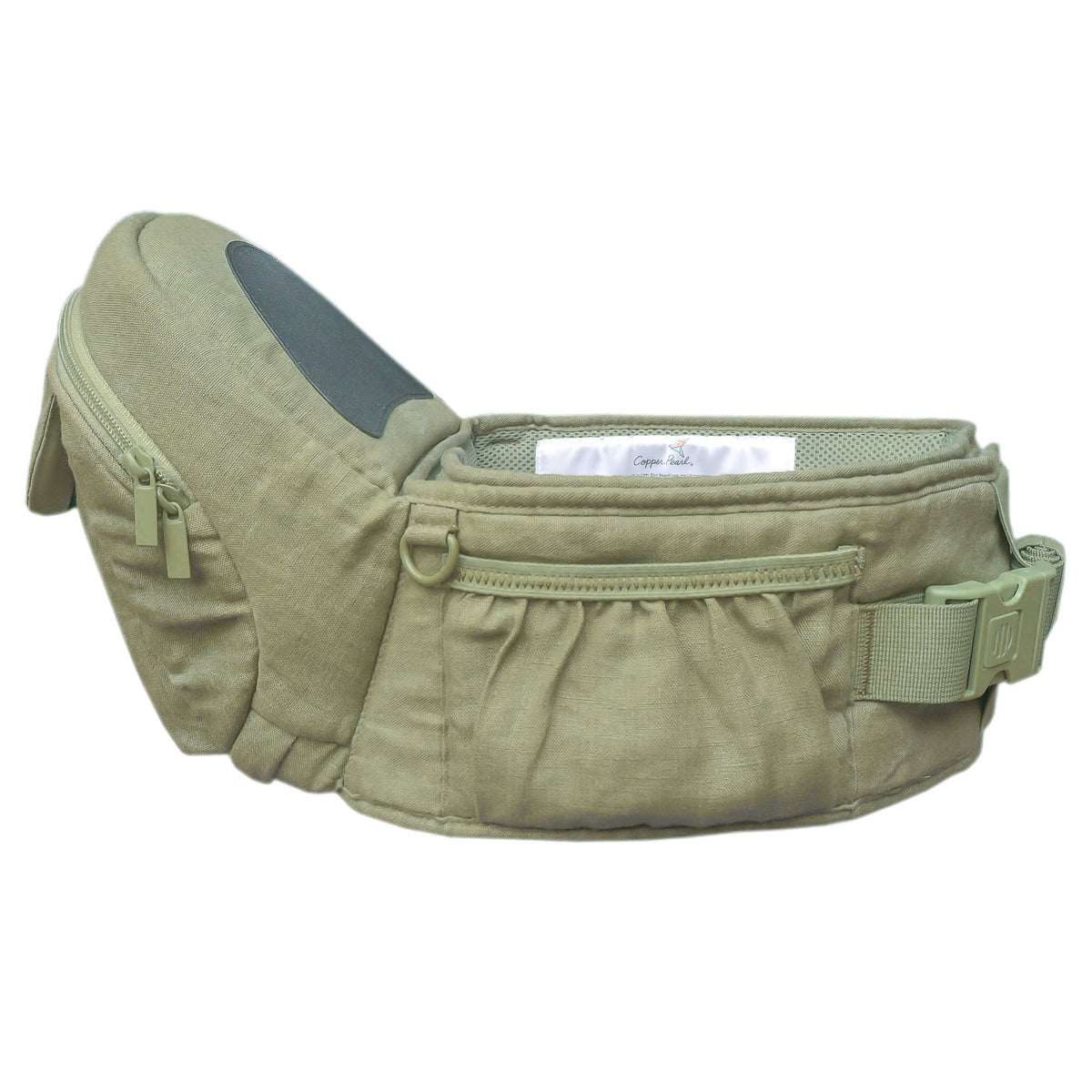 Green waist bag on a white background
