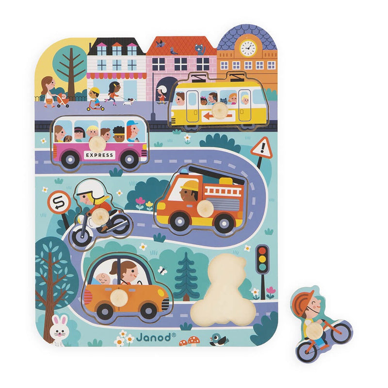 Toddler Wooden Puzzle - In the City by Janod