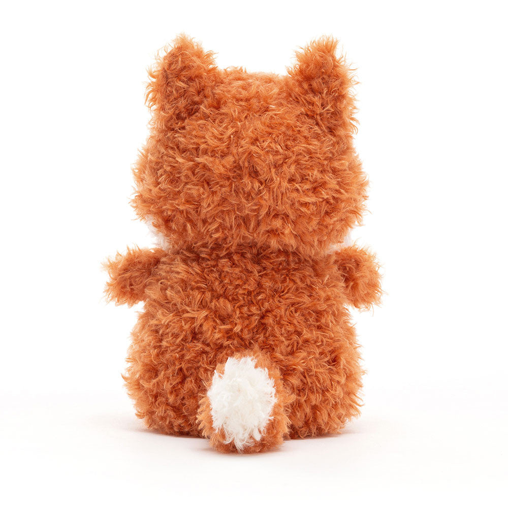 Fluffy brown plush toy on a white background