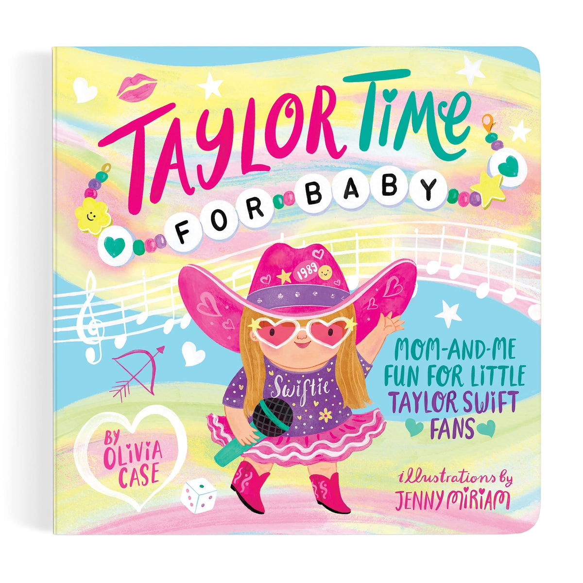 Children's book titled 'Taylor Time for Baby' with a colorful cover featuring a character in a cowboy hat and sunglasses.