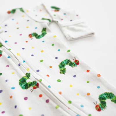 Organic 2 Way Zipper Footie - The Very Hungry Caterpillar/Caterpillar by Loved Baby