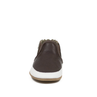 Liam Basic Soft Soles - Chocolate Brown by Robeez FINAL SALE
