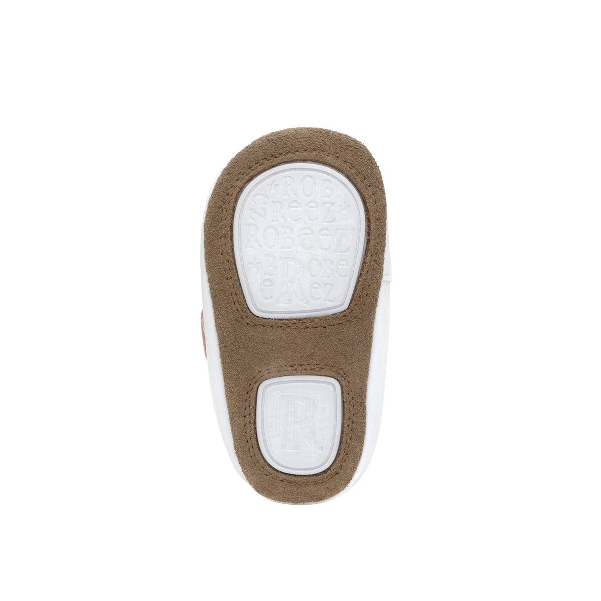 Brown and white shoe sole on a white background