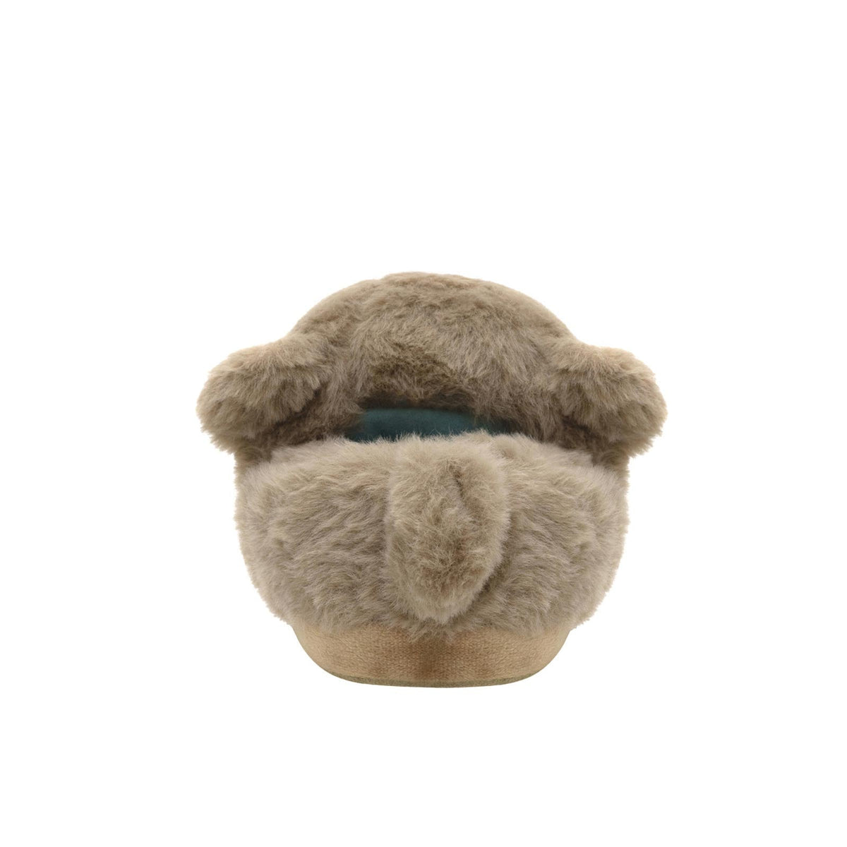 Furry brown container with a blue interior on a white background