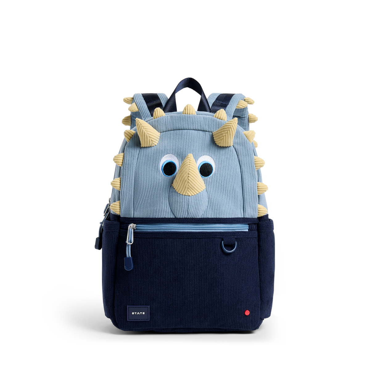 Children's backpack with dinosaur design on a white background