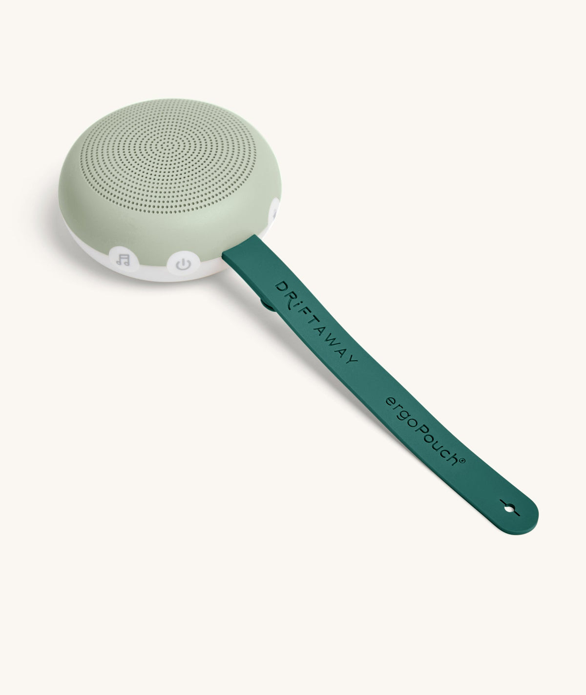 Portable speaker with a strap labeled 'Dripaway' on a white background