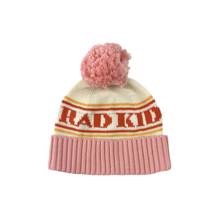 Rad Kid Organic Pom Pom Beanie - Pink by Banabae
