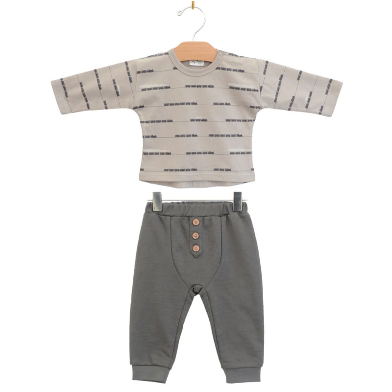 Baby Boy Jersey Set - Porpoise Trains by City Mouse FINAL SALE