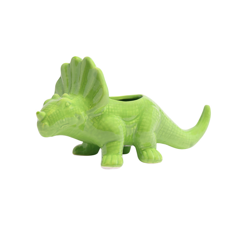 Dinosaur Ceramic Indoor Plant Pot For Succulents - Triceratops by Chive