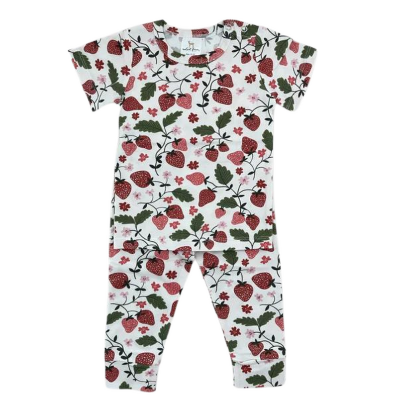 Modal Short Sleeve Pajama Set - Strawberry Sugar by Velvet Fawn