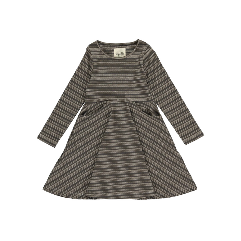 Merilee Dress - Brown and Cream Stripe by Vignette FINAL SALE
