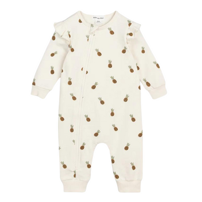 Baby Girls' Zipsuit - Wild Pineapple on Crème by miles the label.