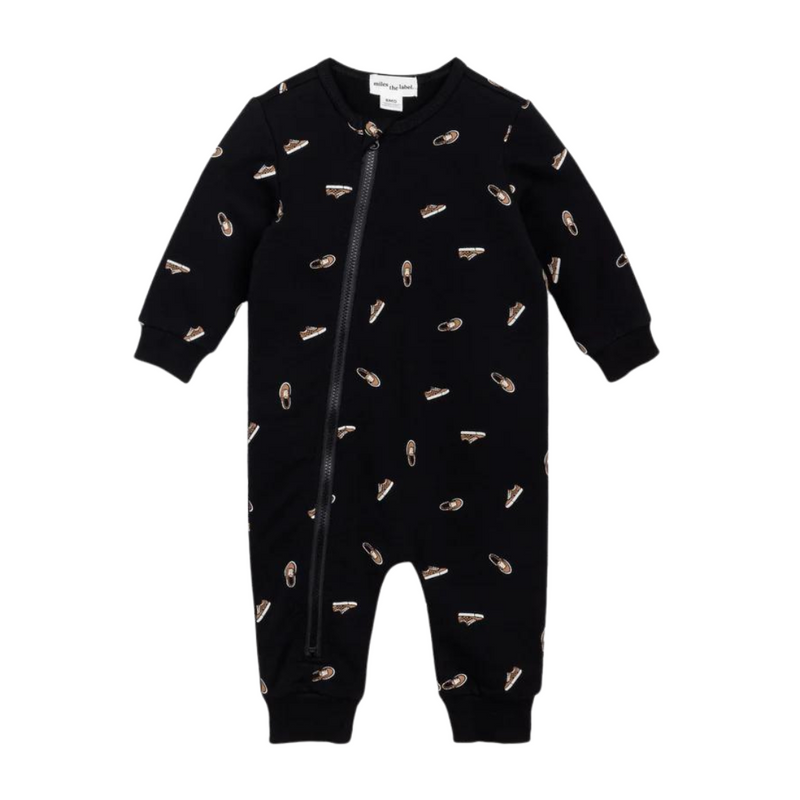 Zipsuit - Sneakers Print on Black by miles the label.