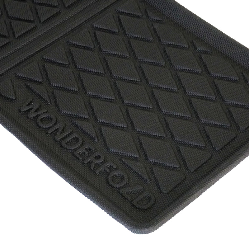 Black textured mat with 'Wonderfozd' branding on a white background