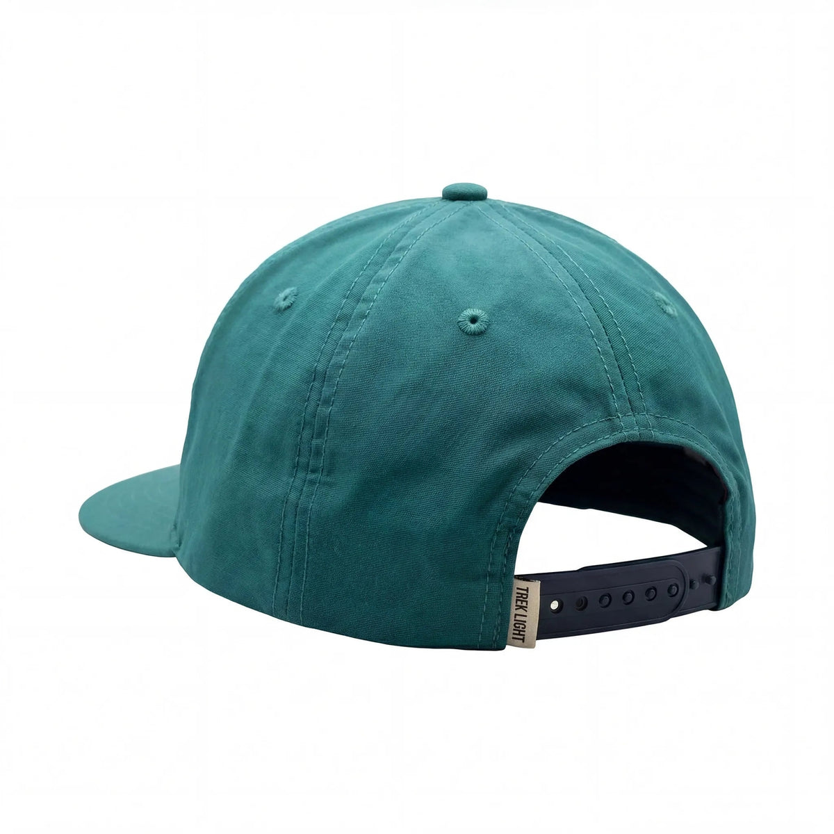 Teal cap with a visible brand logo on a white background