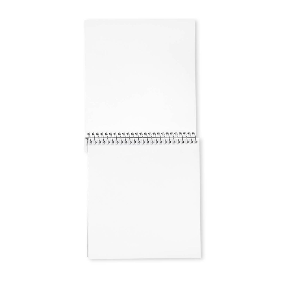 Blank spiral-bound notebook on a white background