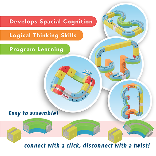 Children's toy track set with educational benefits on a white background
