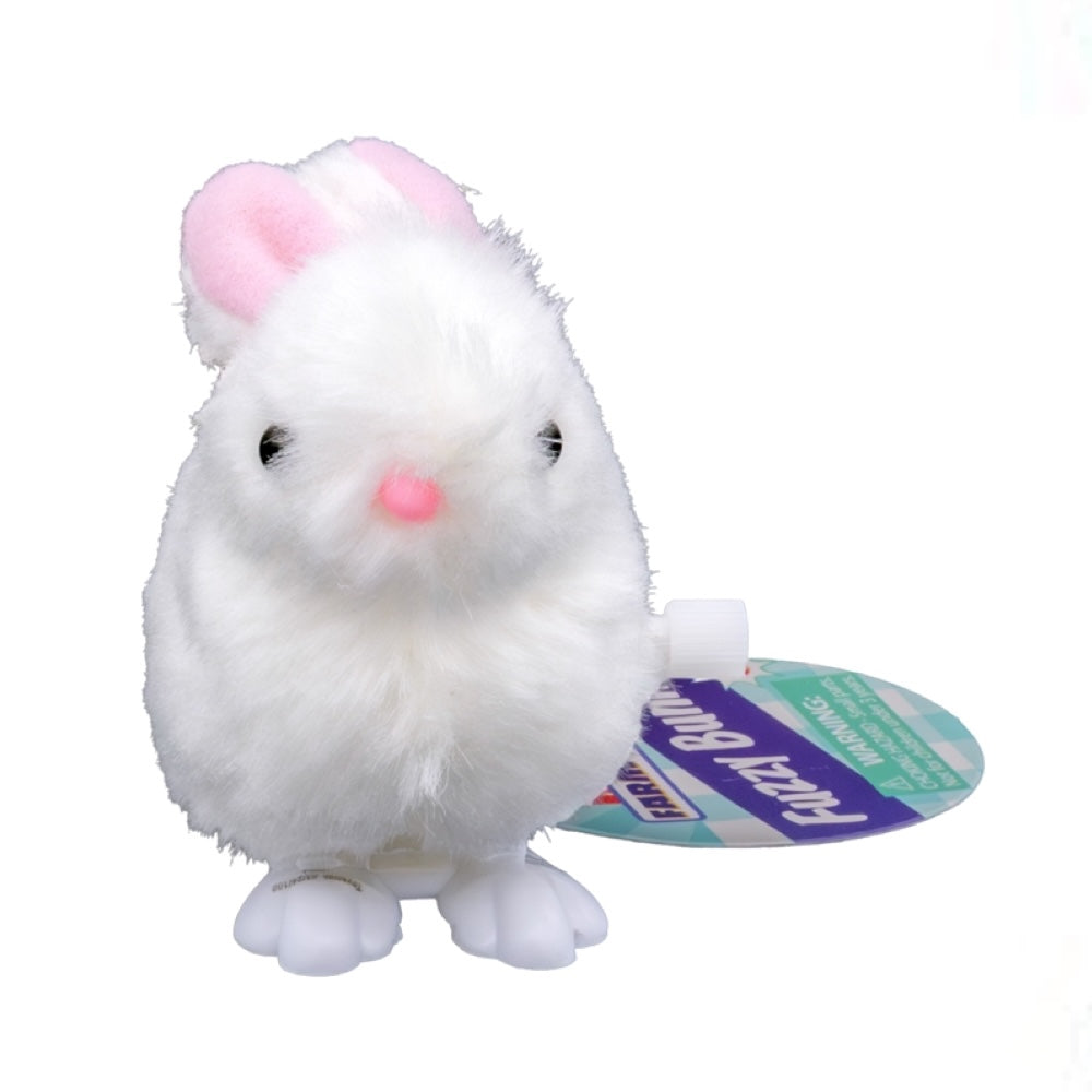 White plush mouse toy with pink nose and ears on a white background