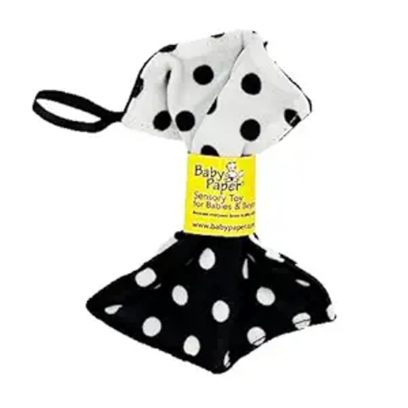 Baby Paper - Black + White Polka Dots with Loop