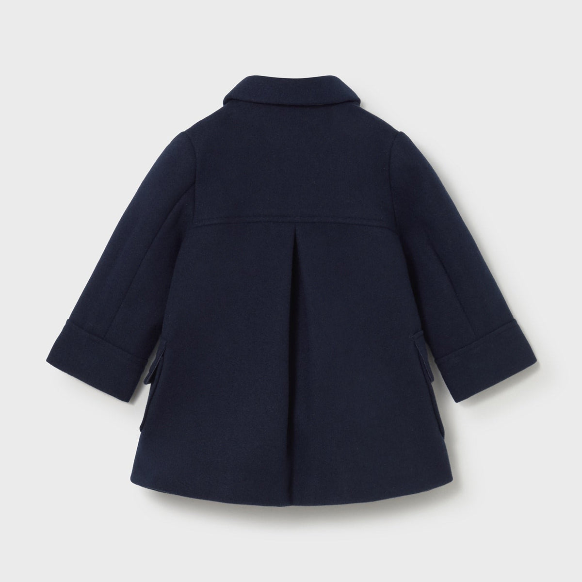 Navy blue coat on a light gray background