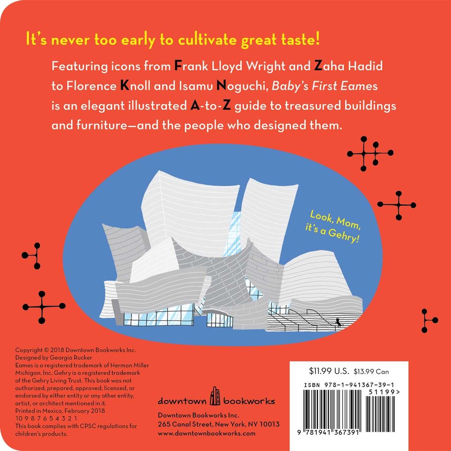 Book cover with architectural illustrations and text on an orange background