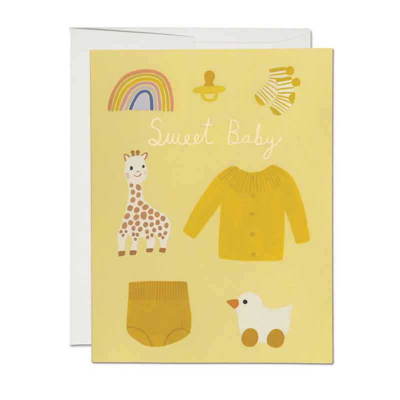 Yellow Baby Greeting Card by Red Cap Cards