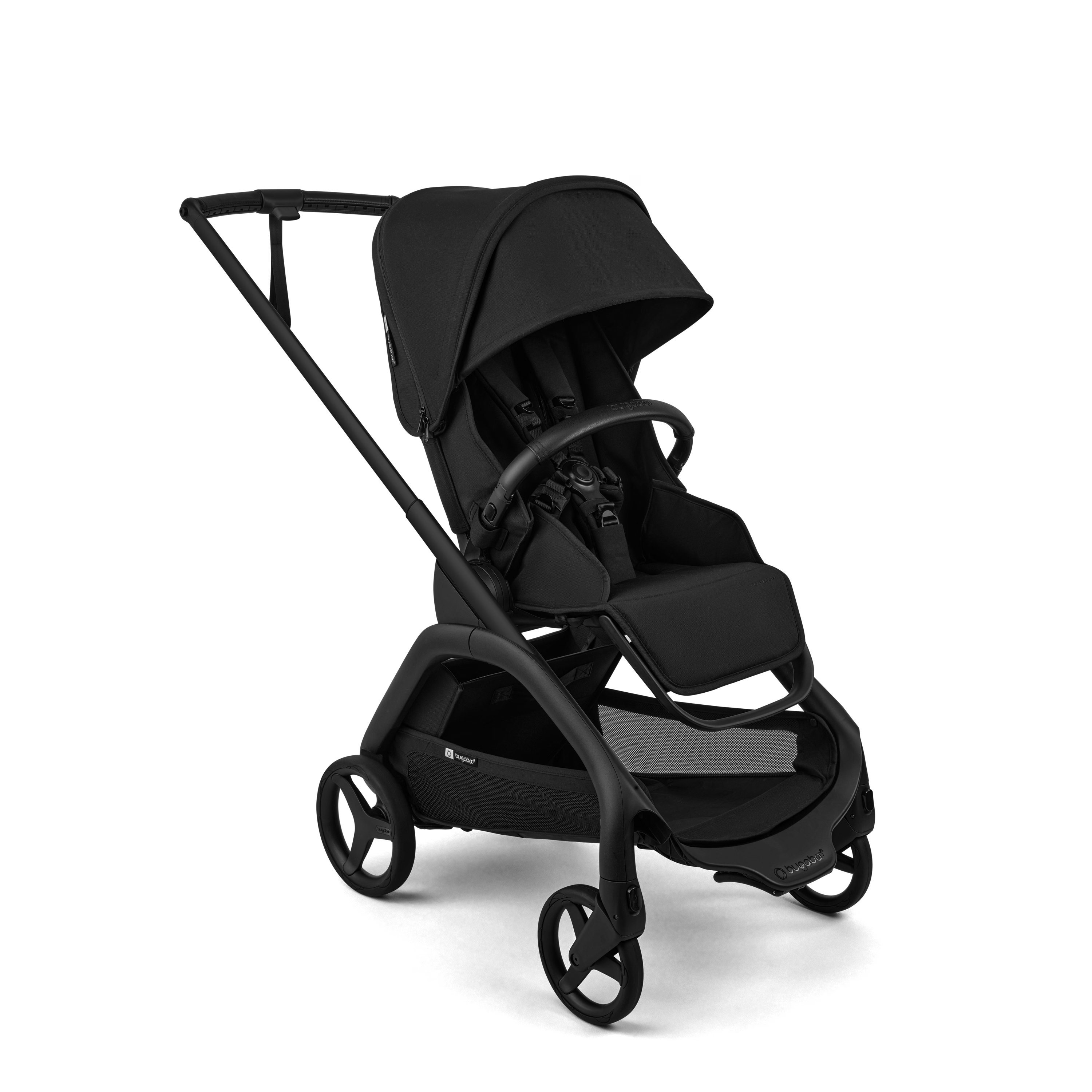 Black stroller on a transparent background