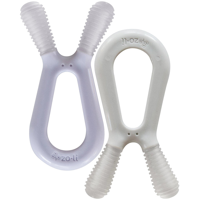 Bunny Teether 2 Pack - Lilac + Ash Grey by Zoli