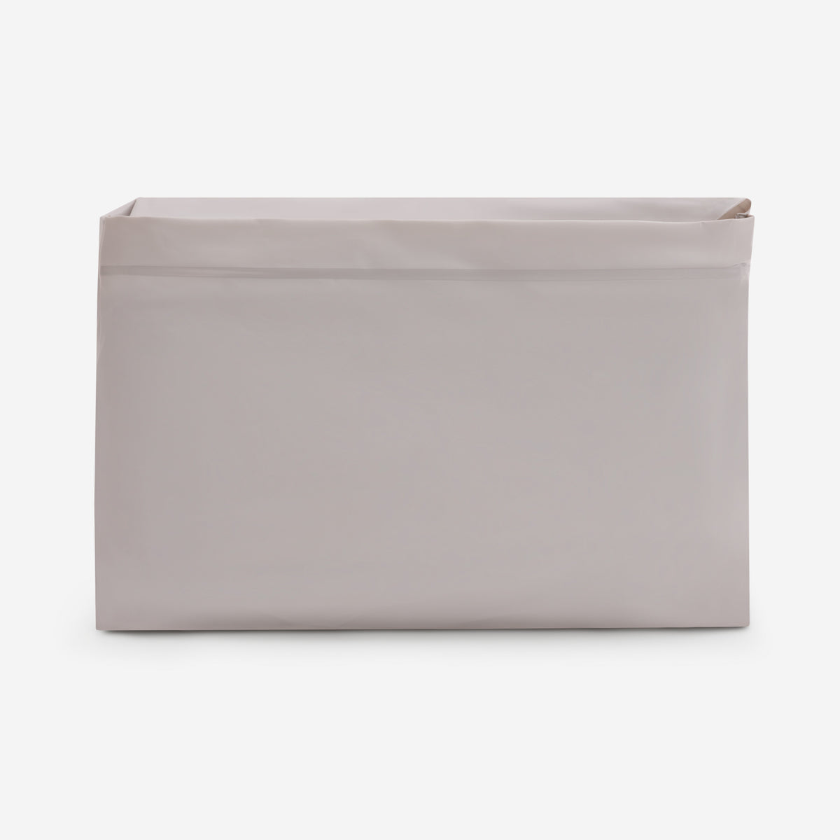 Rectangular light gray planter on a white background