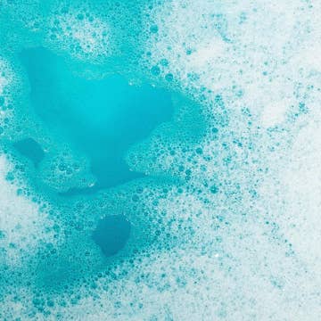 Close-up of blue bubbles in water