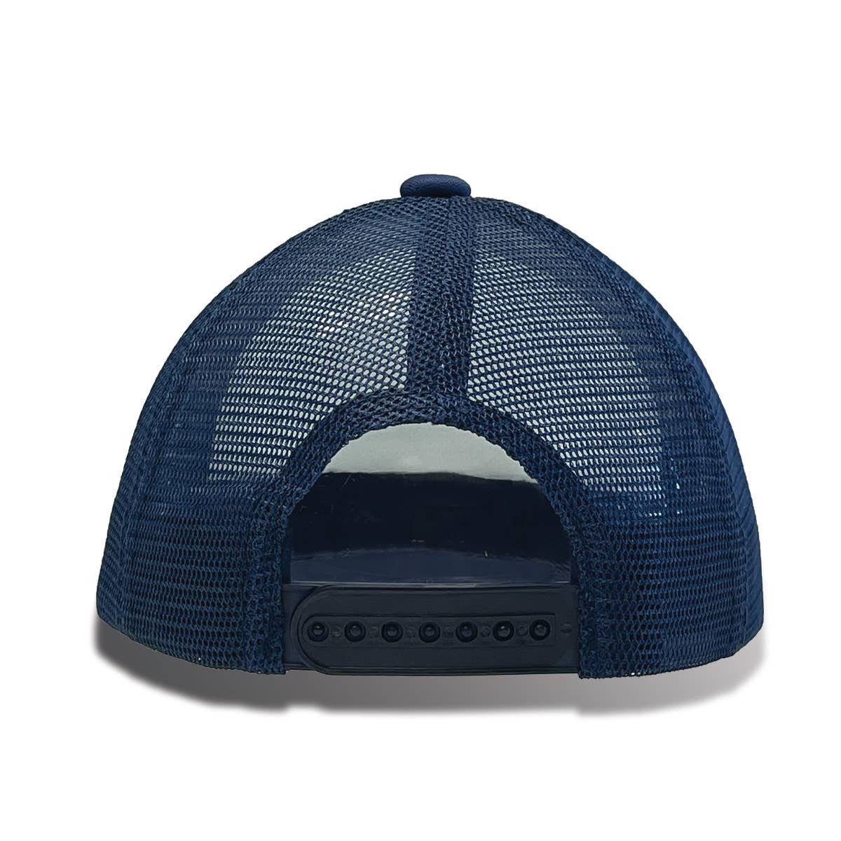 Navy blue mesh cap on a white background