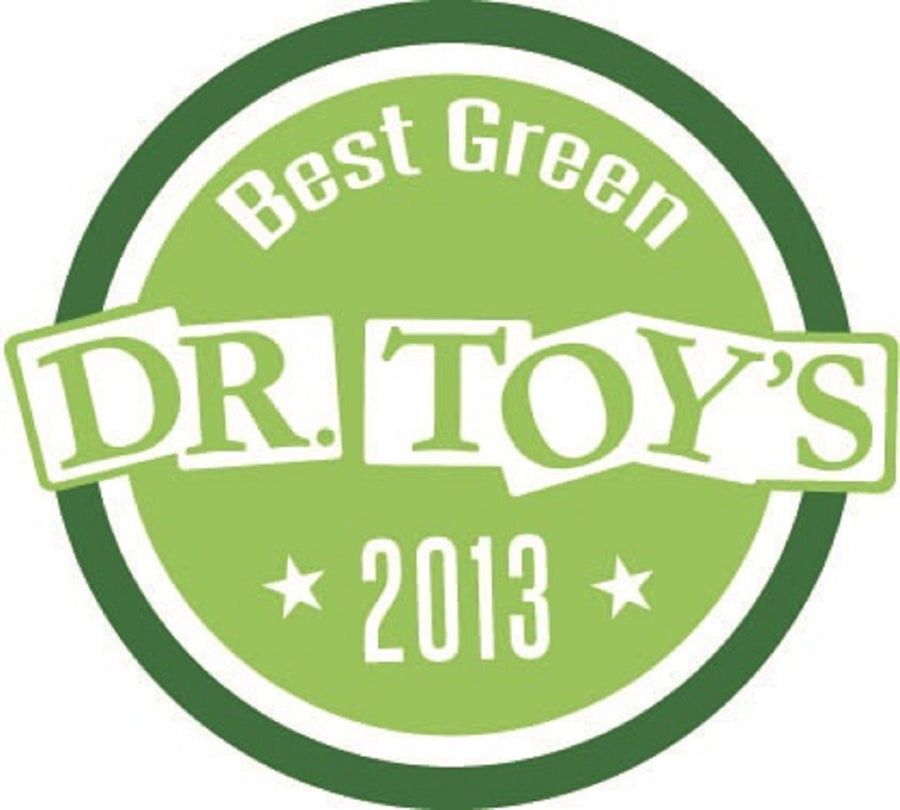 Dr. Toy's Best Green 2013 award logo on a green background