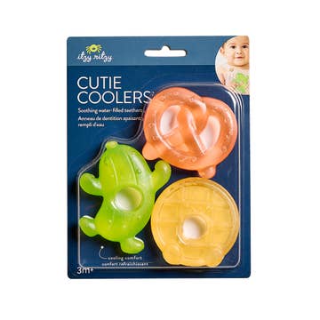 Packaged cutie coolers with a blue background