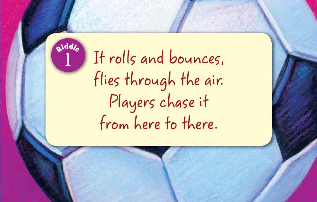 Soccer ball with a riddle on a pink background