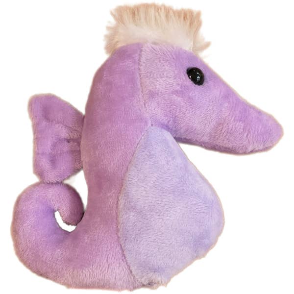 Purple plush dragon toy on a white background