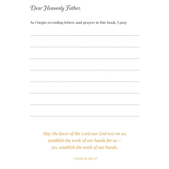Prayer journal with colorful star and dot border at the top and bottom