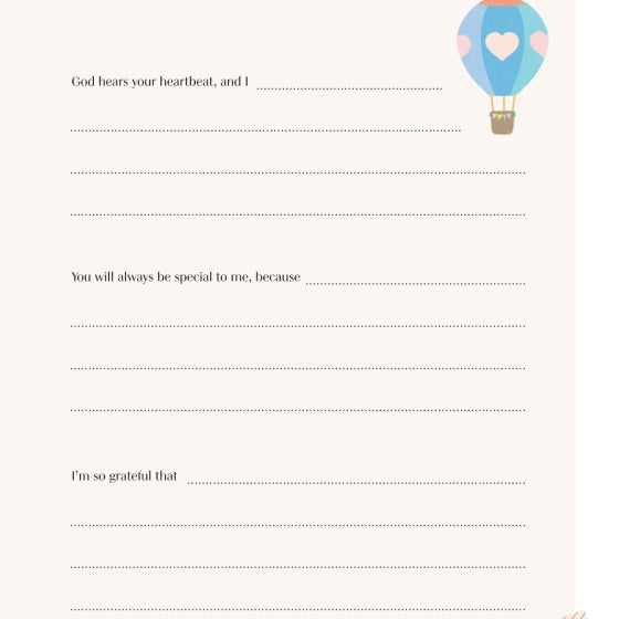 Blank card with a hot air balloon design and text space on a white background