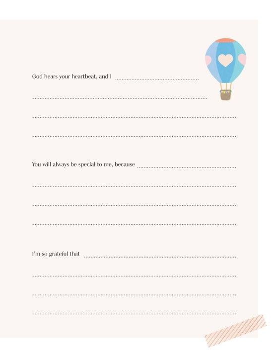 Blank card with a hot air balloon design and text space on a white background
