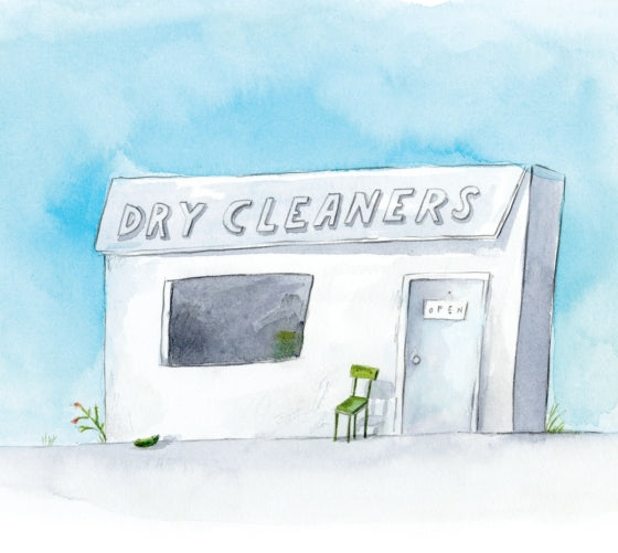 Dry cleaners on a white background