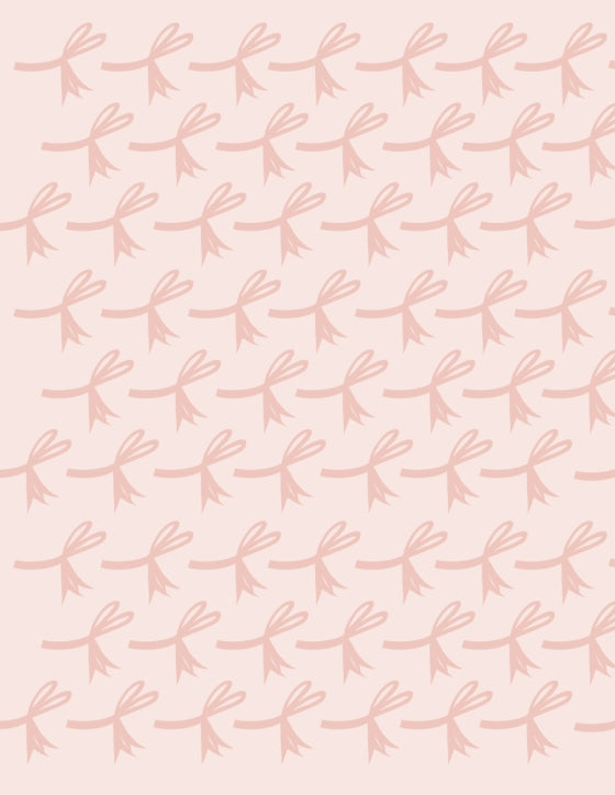 Pattern of pink bows on a light pink background