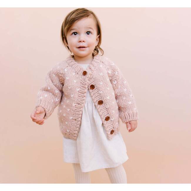 Sawyer Hand Knit Cardigan Sweater - Blush by The Blueberry Hill