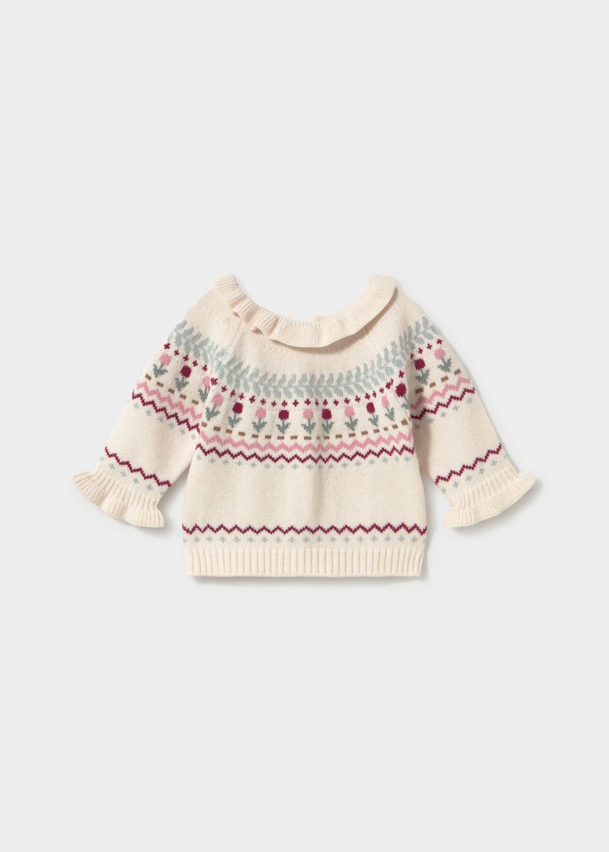 Knitted sweater with a pattern on a white background