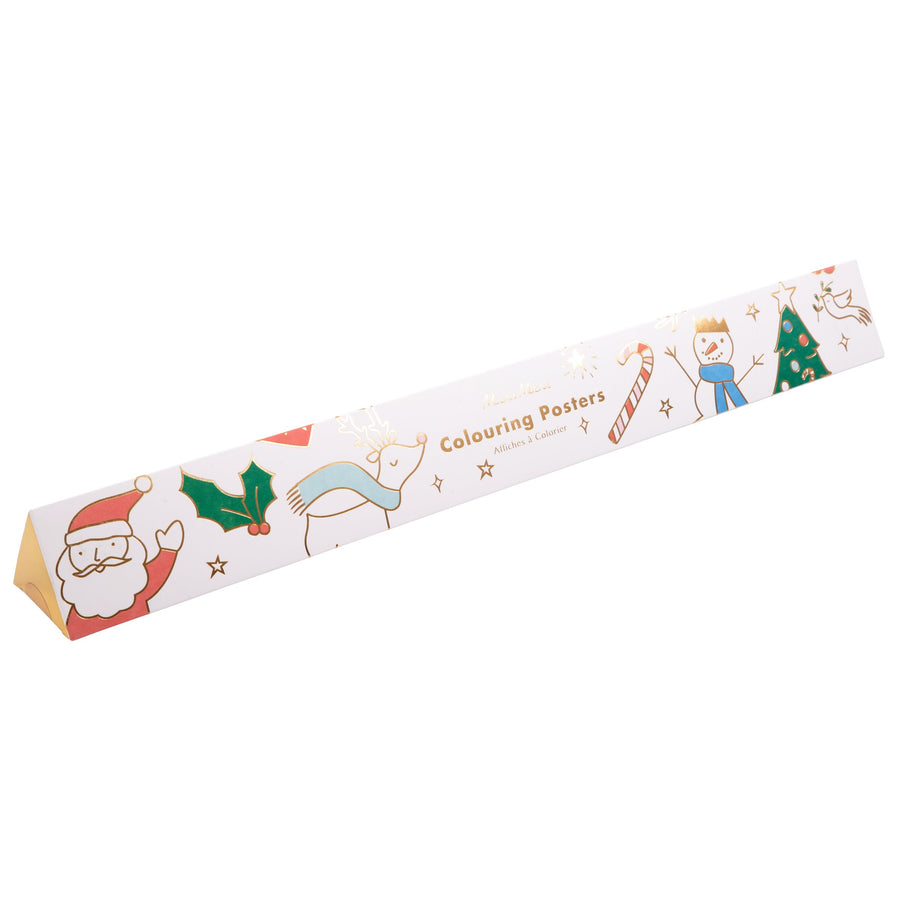 Pack of colouring posters with Christmas-themed illustrations on a white background